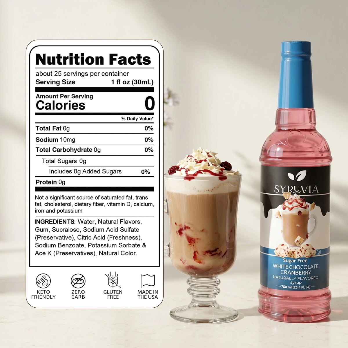 Sugar-Free White Chocolate Cranberry Syrup Syruvia