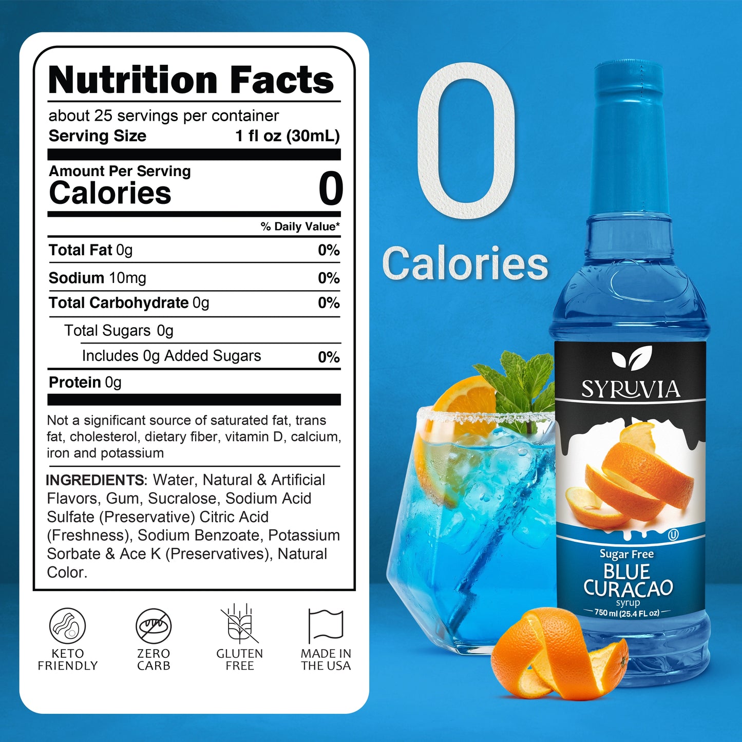 Sugar-Free Blue Curacao Syrup Syruvia