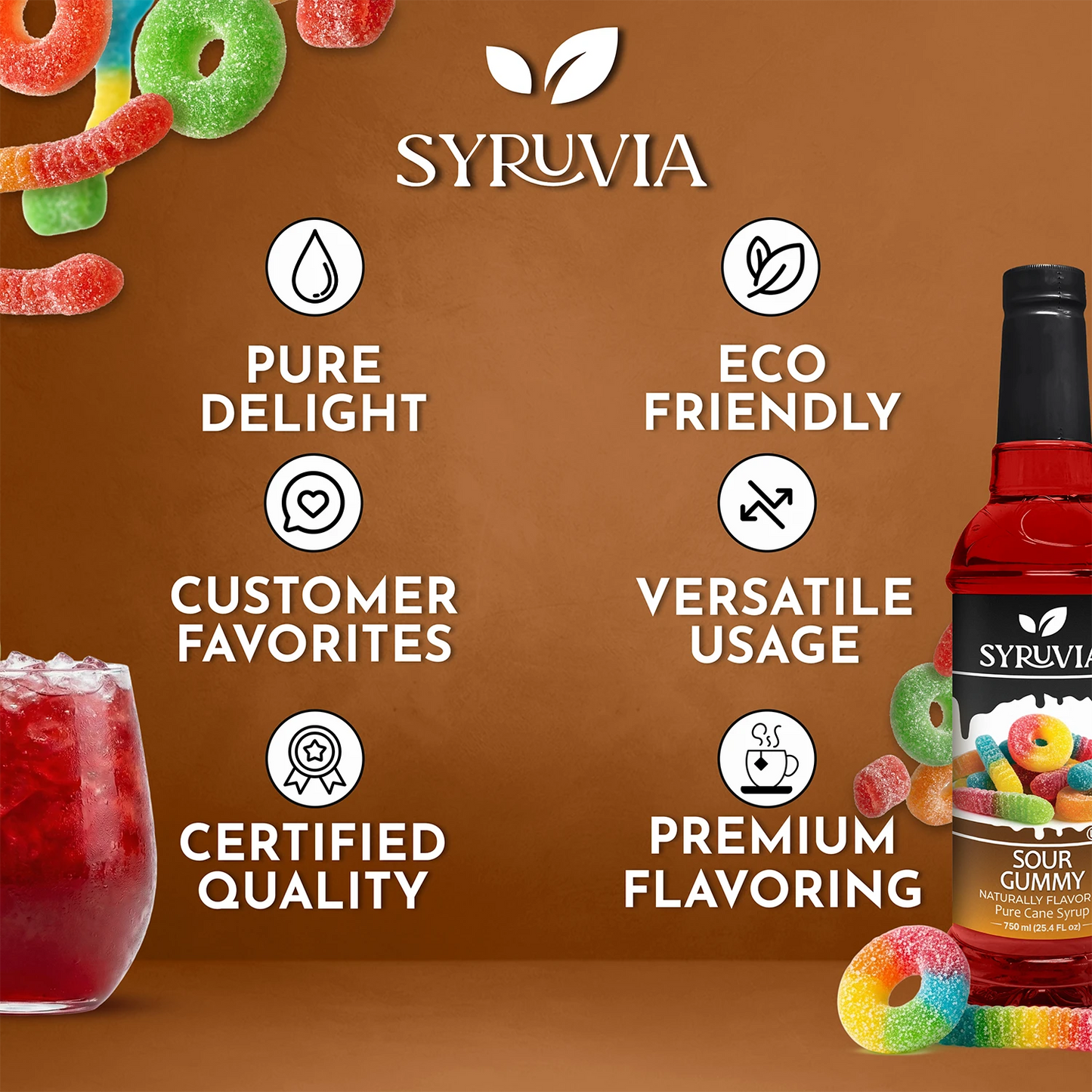 Sour Gummy Syrup Syruvia