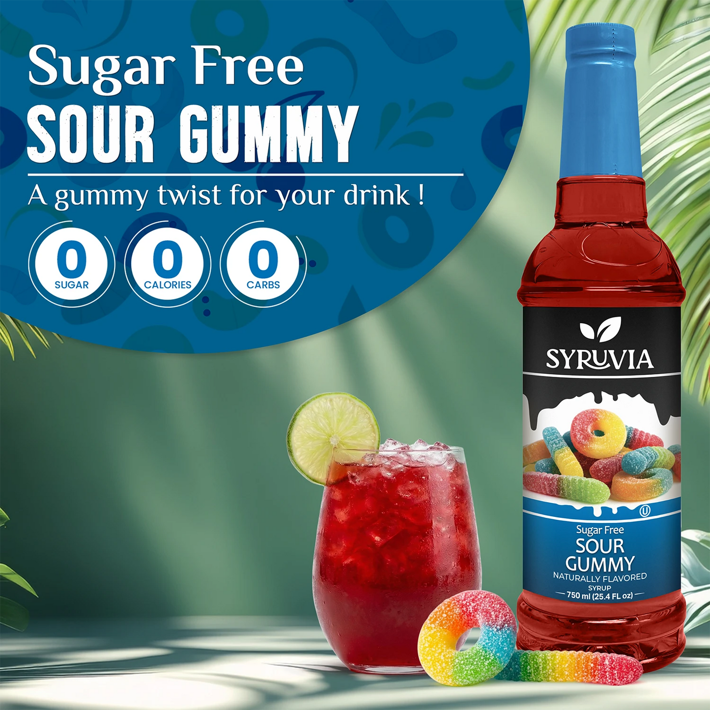 Sugar-Free Sour Gummy Syrup Syruvia