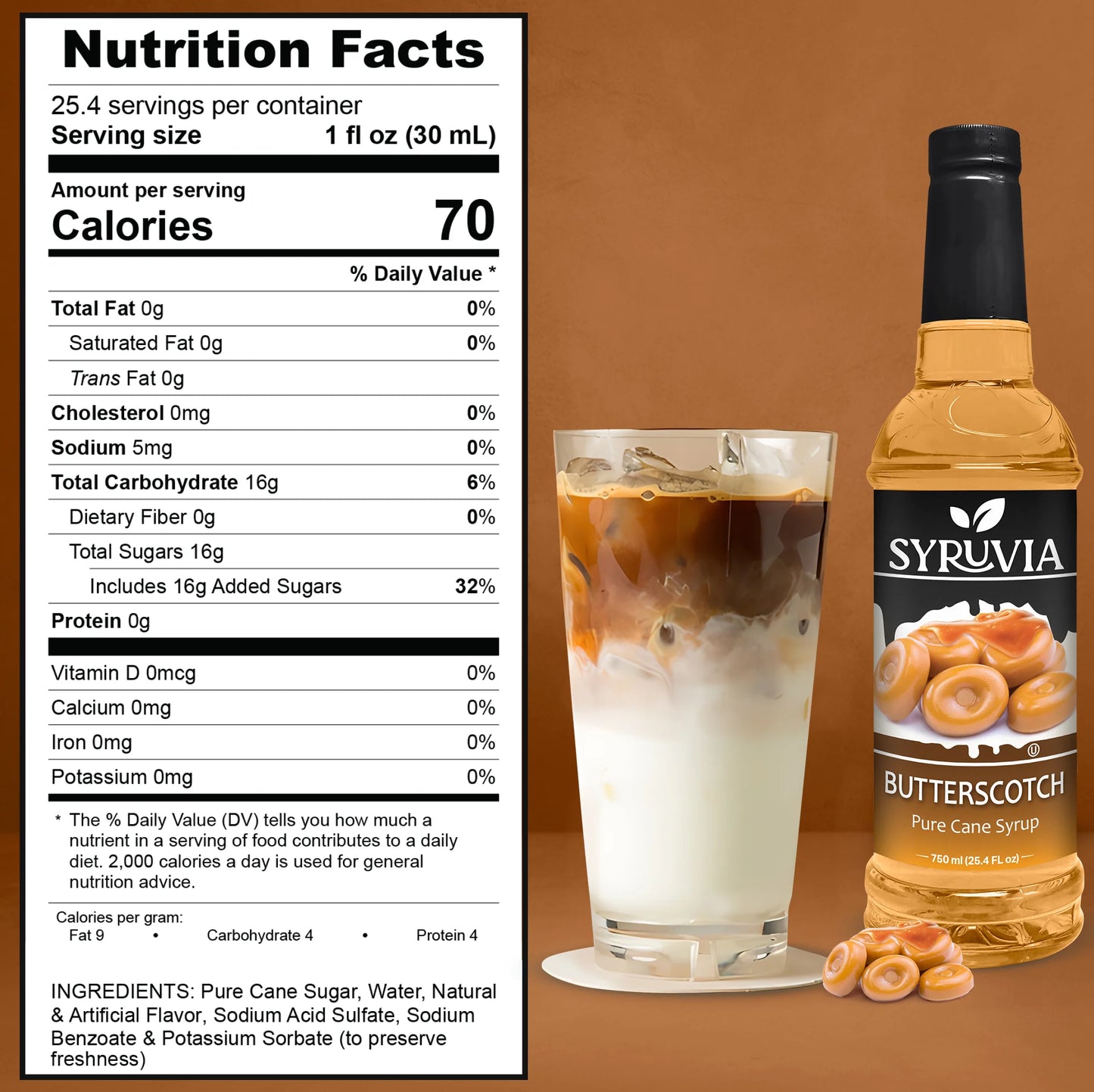 Butterscotch syrup nutrition facts 