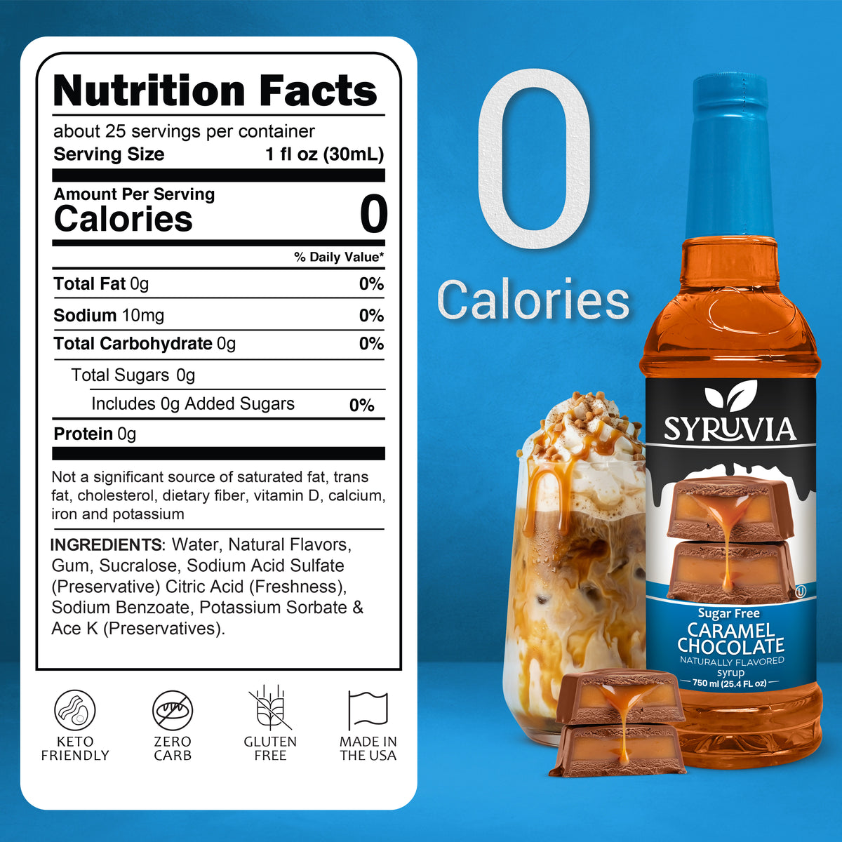 Sugar-Free Caramel Chocolate Syrup Syruvia
