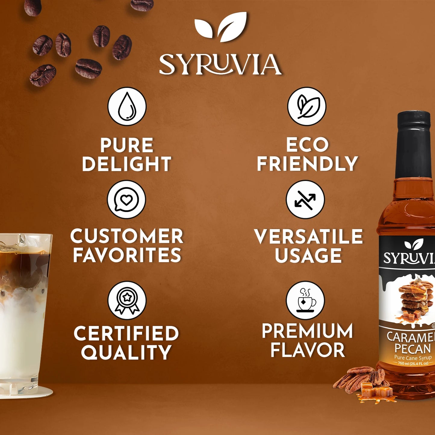 Caramel Pecan syrup coffee