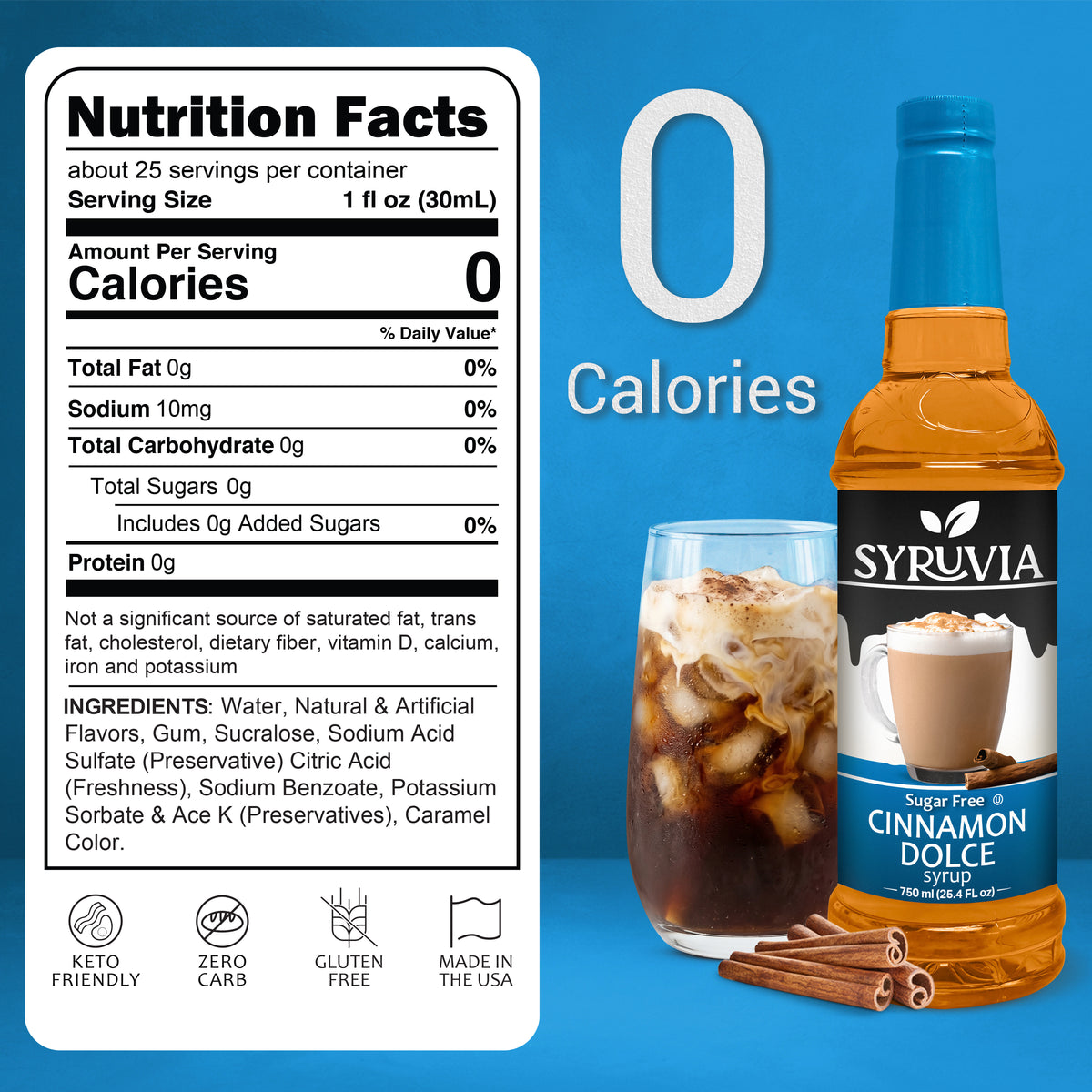 Sugar-Free Cinnamon Dolce Syrup Syruvia
