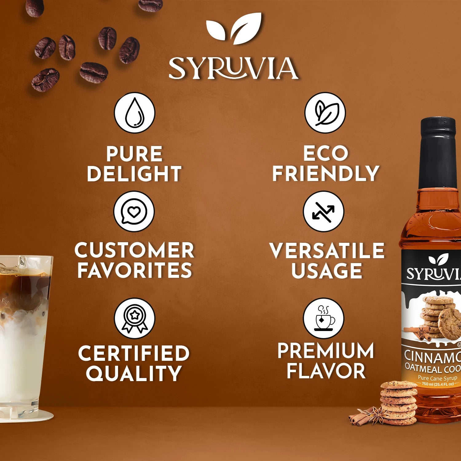 Cinnamon Oatmeal Cookie flavored syrups for coffee