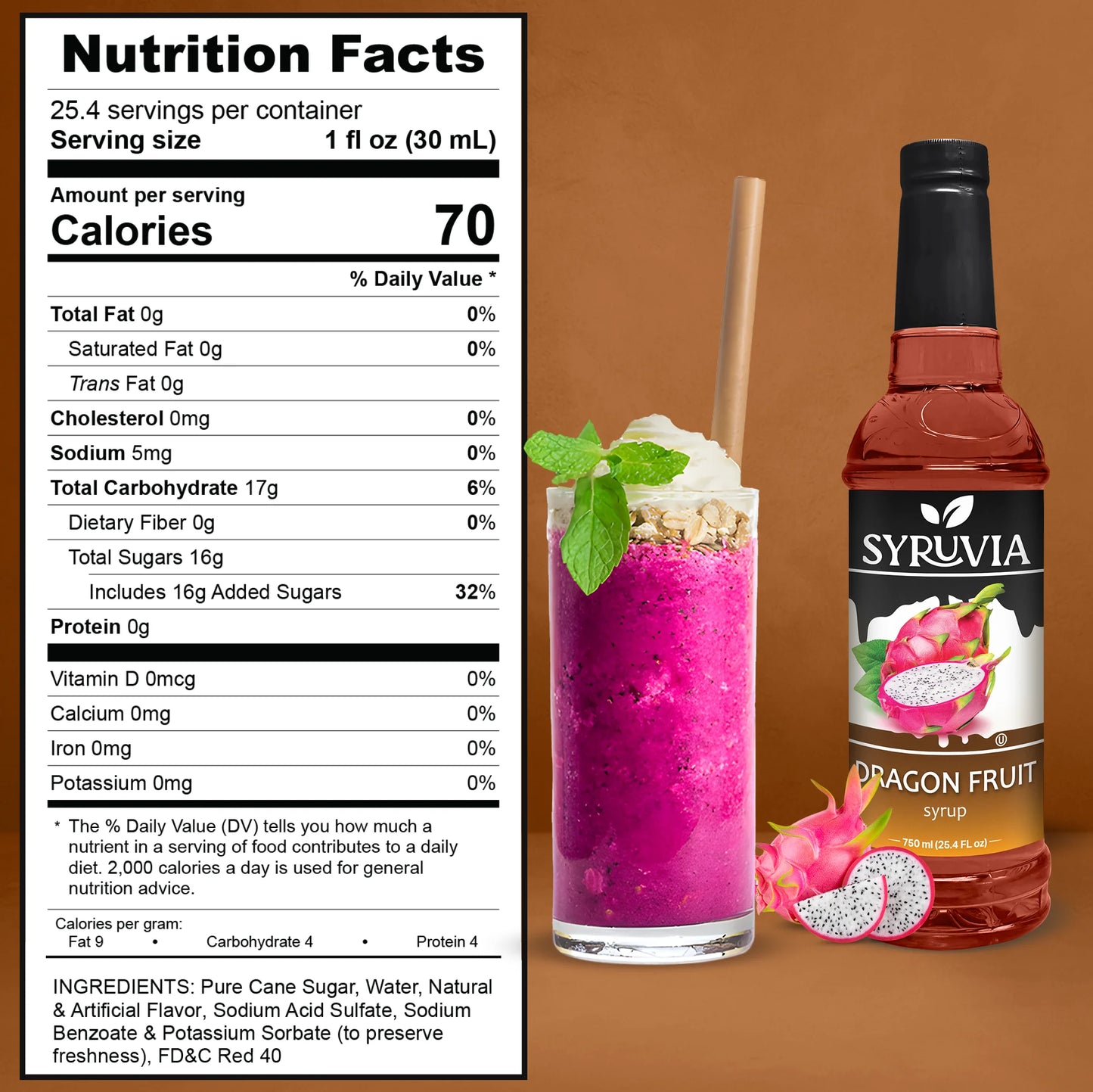 Dragon Fruit fruit syrup nutrition facts