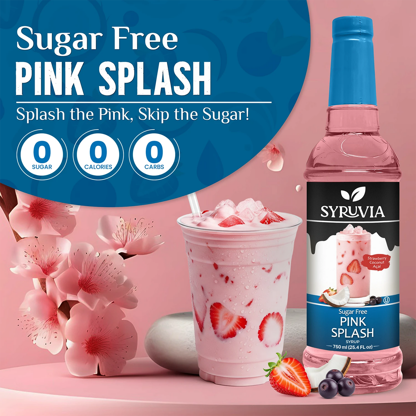 Sugar-Free Pink Splash Syrup Syruvia