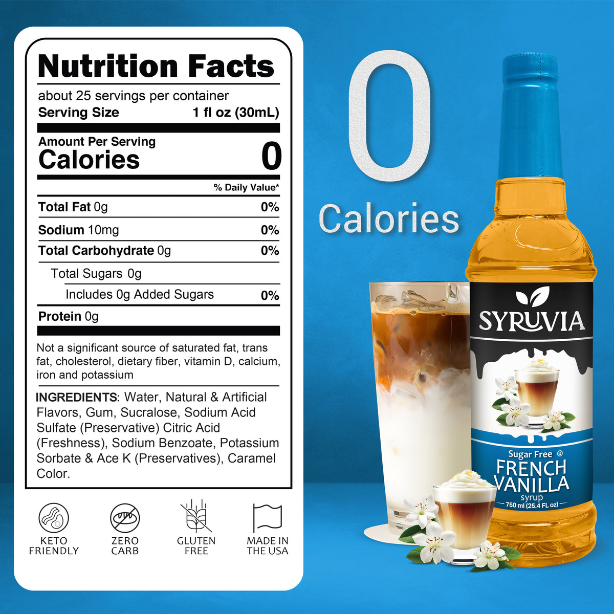 Sugar-Free French Vanilla Syrup Syruvia