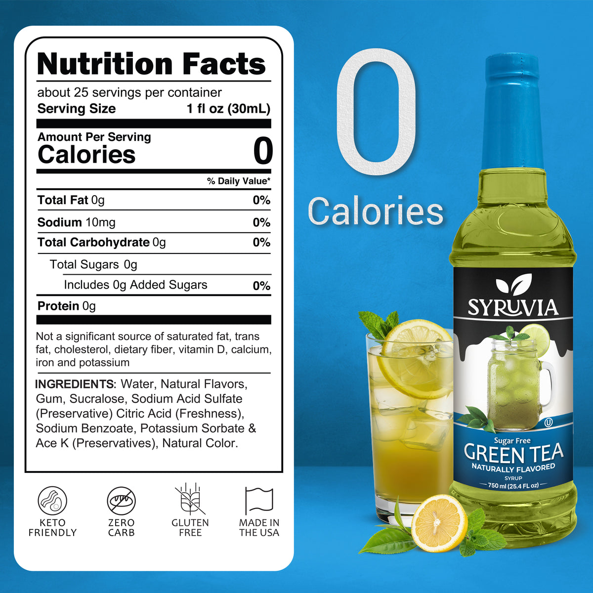 Sugar-Free Green Tea Syrup Syruvia