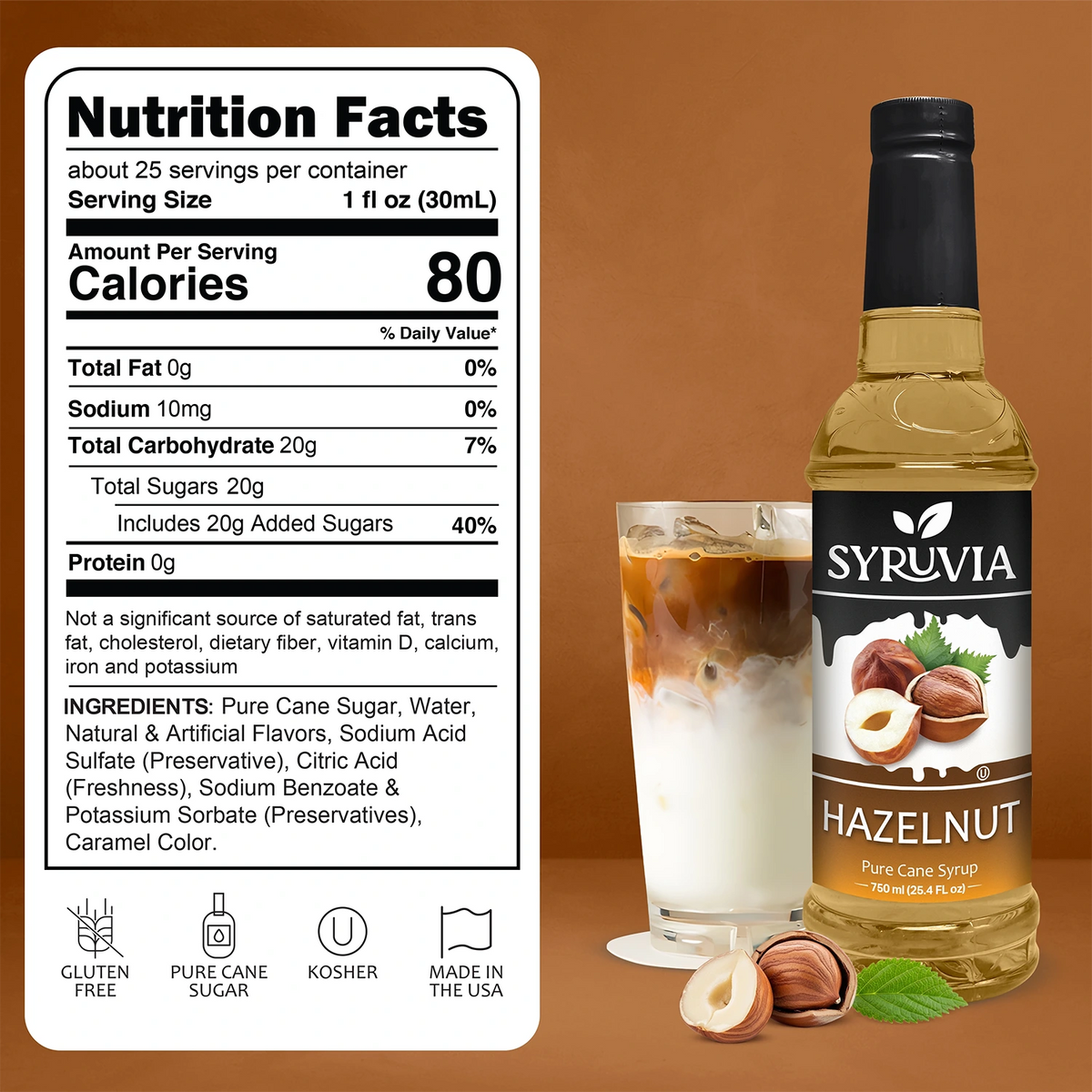 Hazelnut Coffee Syrup Syruvia