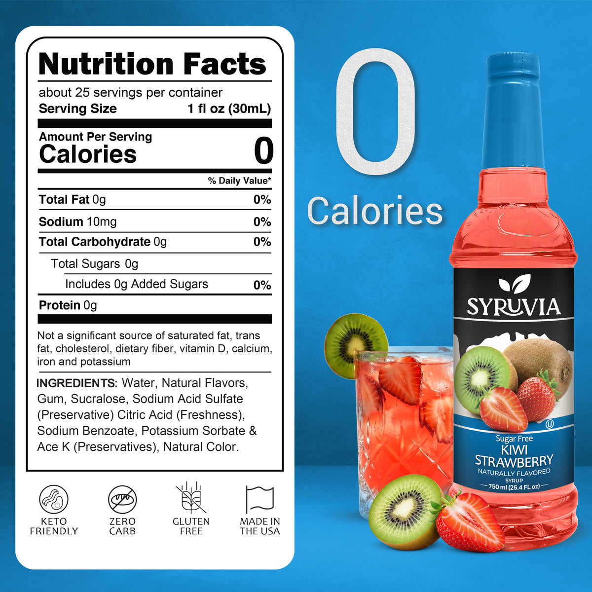 Sugar-Free Kiwi Strawberry Syrup Syruvia