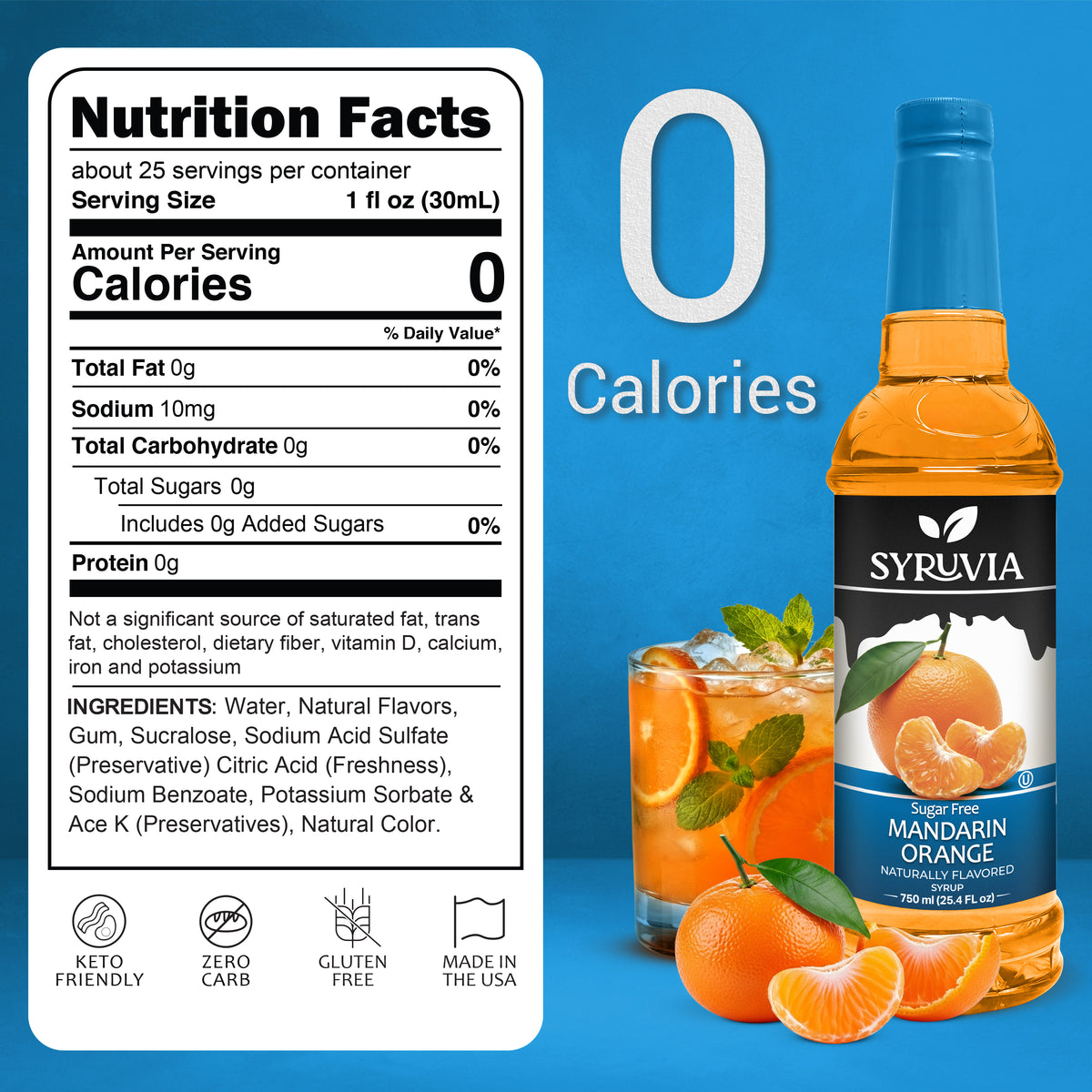 Sugar-Free Mandarin Orange Syrup Syruvia