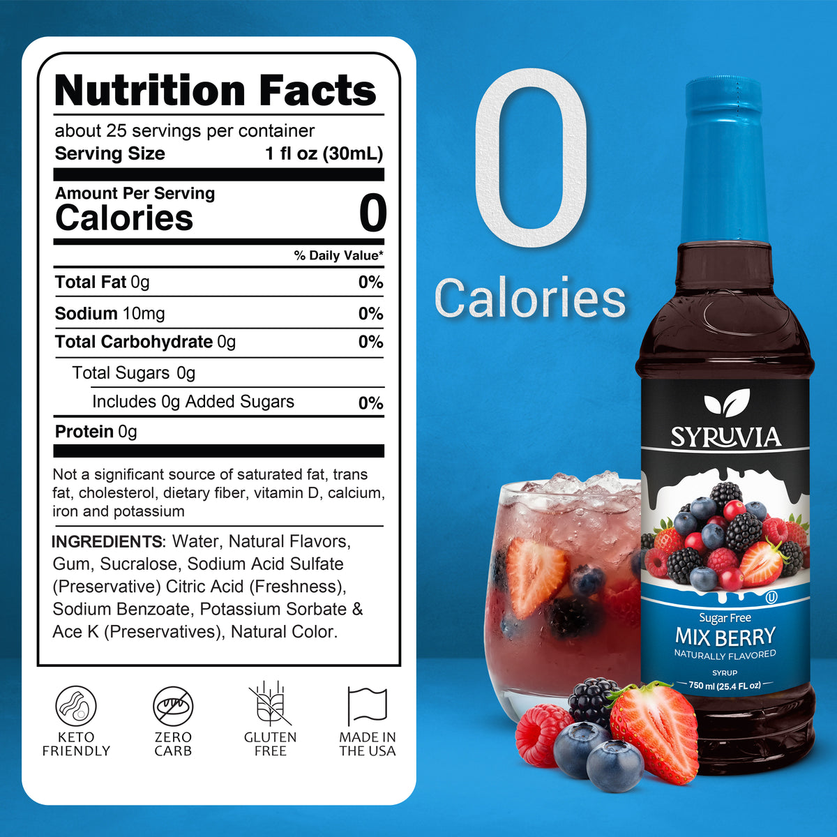 Sugar-Free Mix Berry Syrup Syruvia