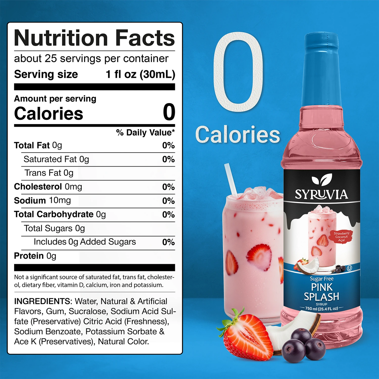 Sugar-Free Pink Splash Syrup Syruvia