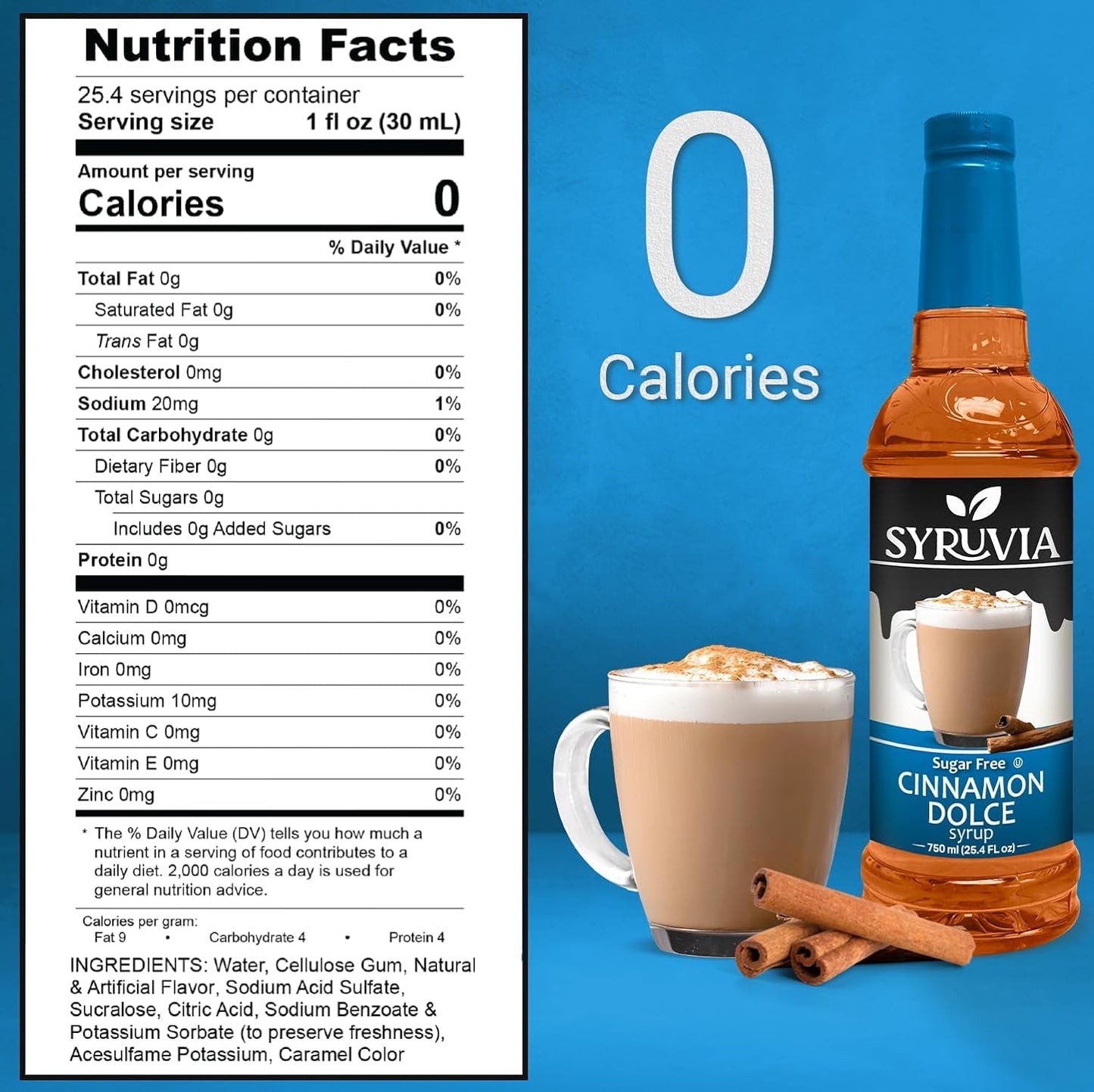Nutrition Facts Cinnamon Dolce suger free syurp