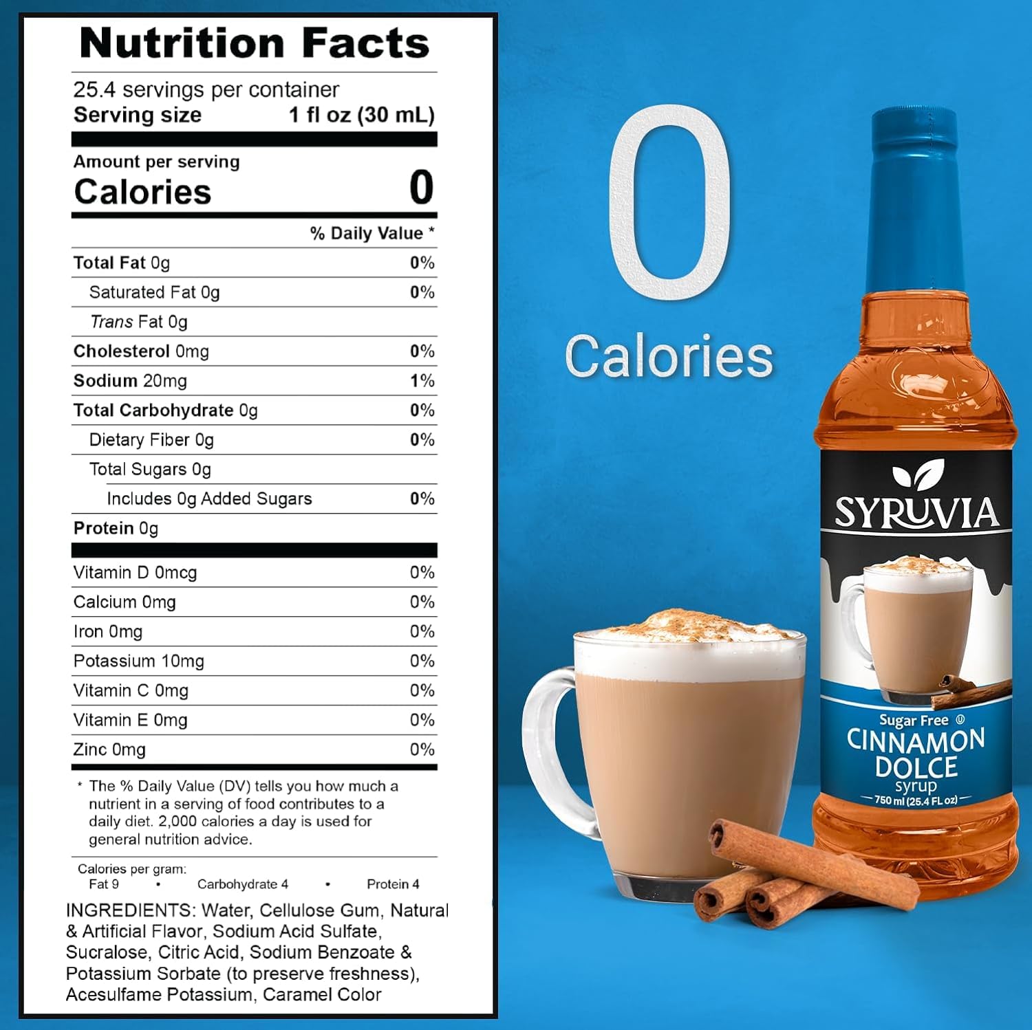 Nutrition Facts Cinnamon Dolce suger free syurp