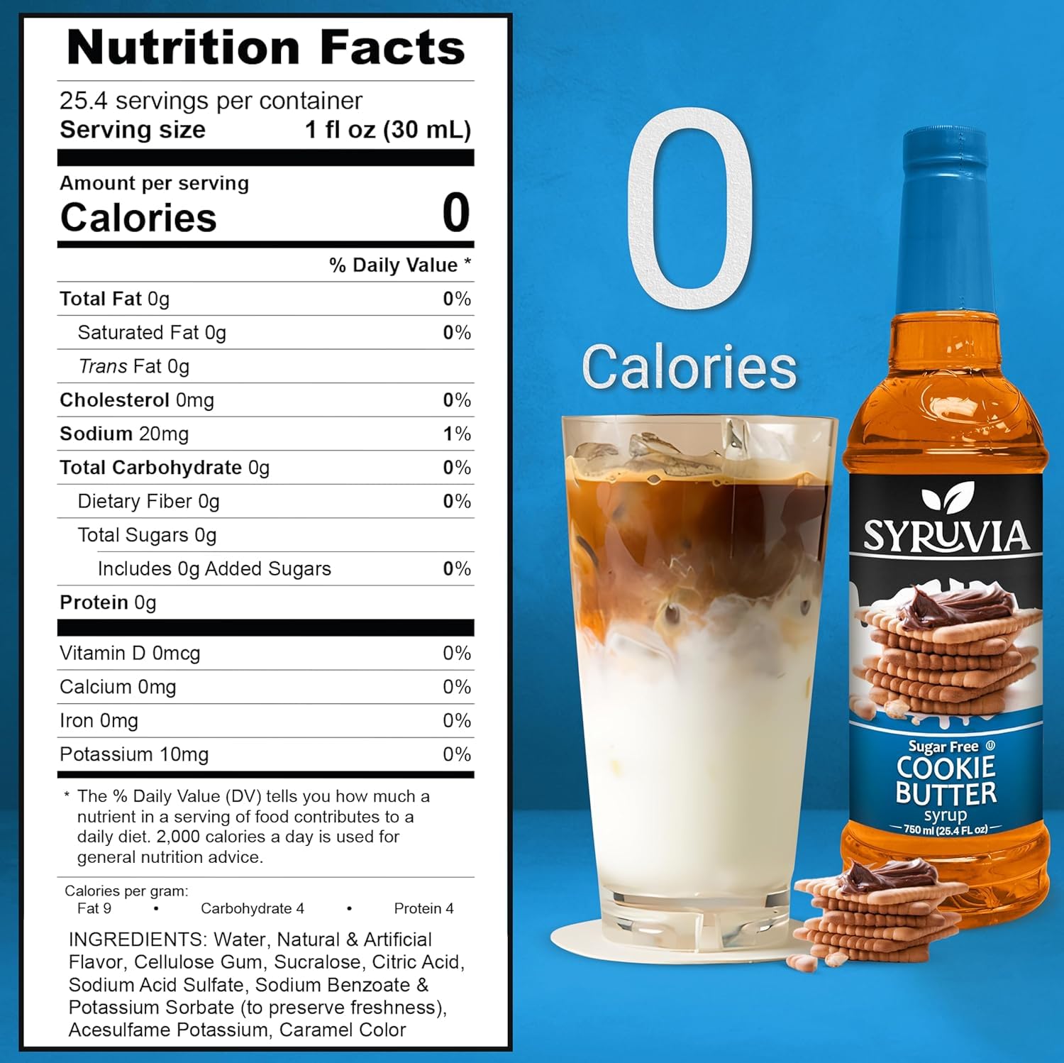 Nutrition Facts Cookie Butter coffee syrups sugar free