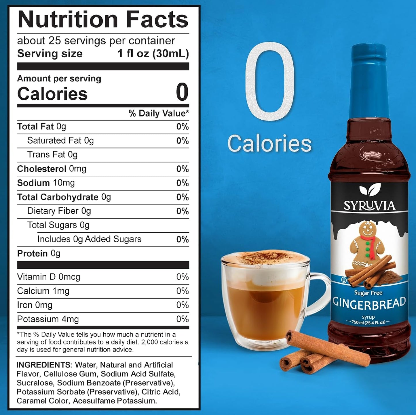 Nutrition Facts Gingerbread syrups for coffee