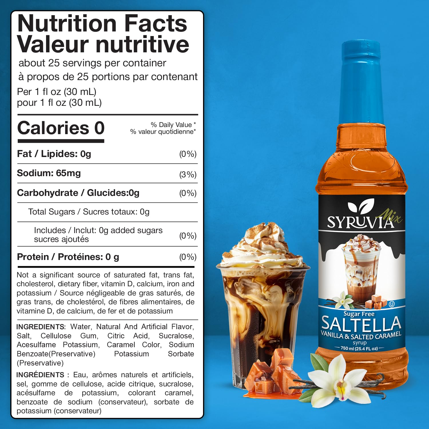 Nutrition Facts SALTELLA sugar free syrups