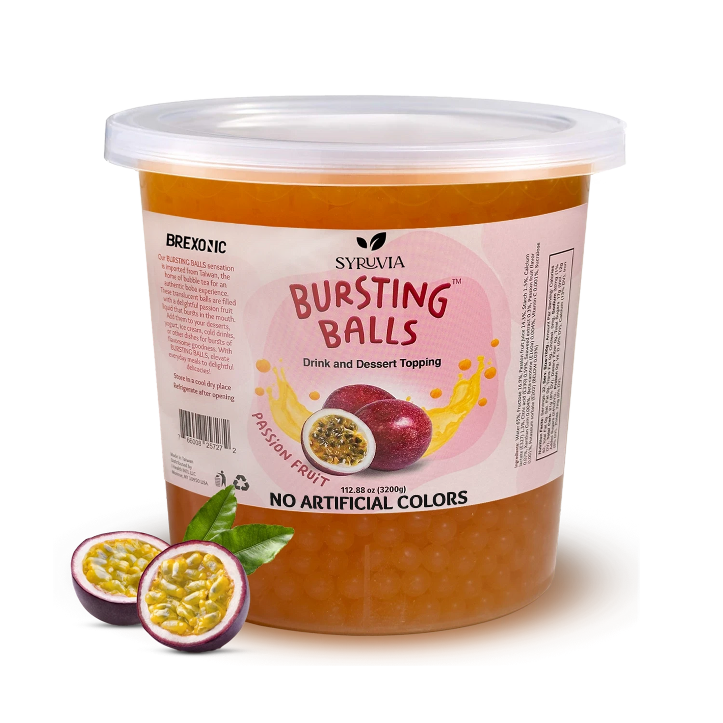 7 LB Passion Fruit Flavored Boba Balls for a Bursting and Popping Boba Experience ( 1 case 4x 7lb)