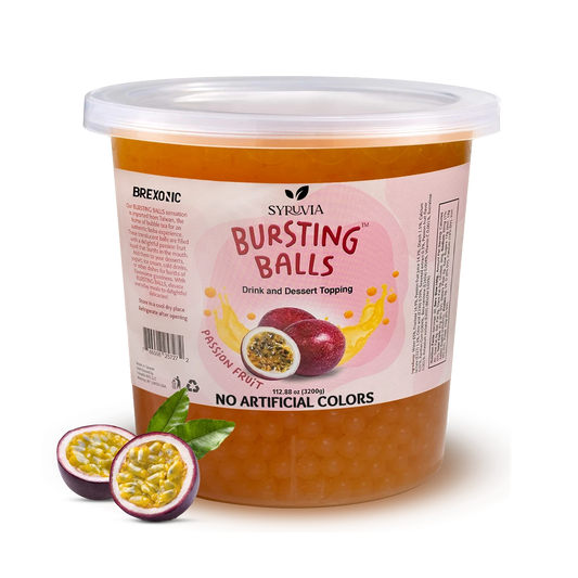 7 LB Passion Fruit Flavored Boba Balls for a Bursting and Popping Boba Experience ( 1 case 4x 7lb)