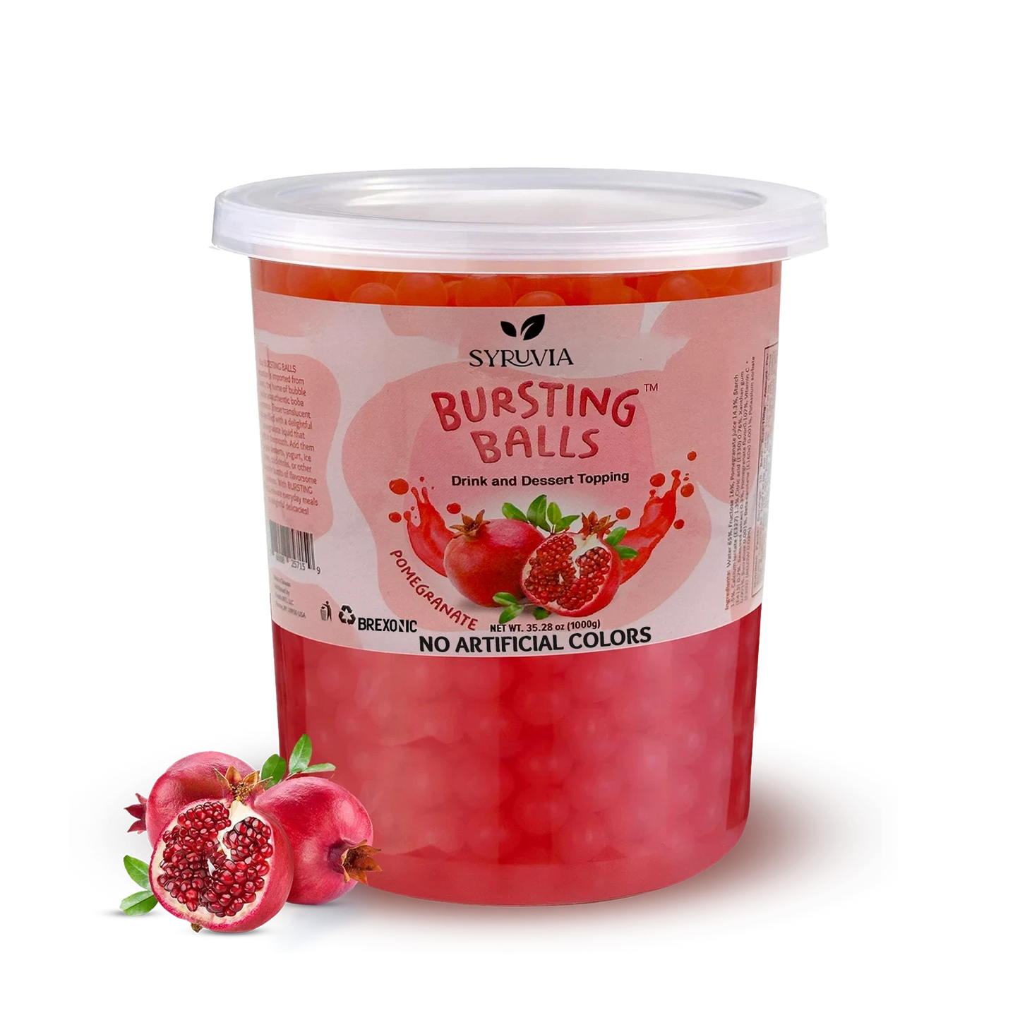 2 LB Pomegranate Flavored Boba Balls for a Bursting and Popping Boba Experience ( 1 case 12x 2lb)