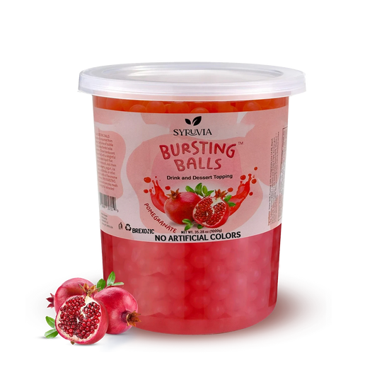 2 LB Pomegranate Flavored Boba Balls for a Bursting and Popping Boba Experience ( 1 case 12x 2lb)