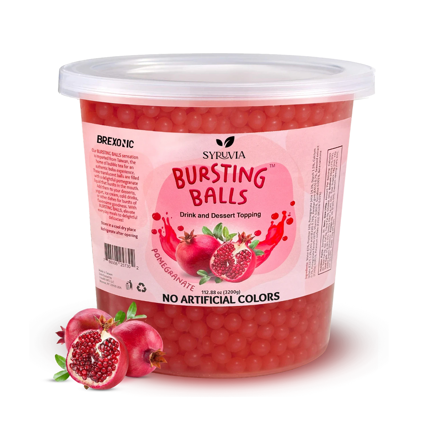 7 LB Pomegranate Flavored Boba Balls for a Bursting and Popping Boba Experience ( 1 case 4x 7lb)