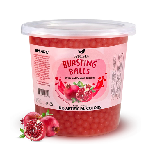 7 LB Pomegranate Flavored Boba Balls for a Bursting and Popping Boba Experience ( 1 case 4x 7lb)