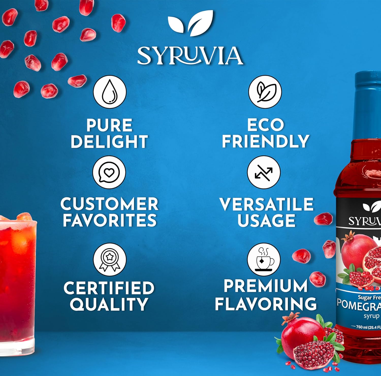 Pomegranate coffee syrup sugar free