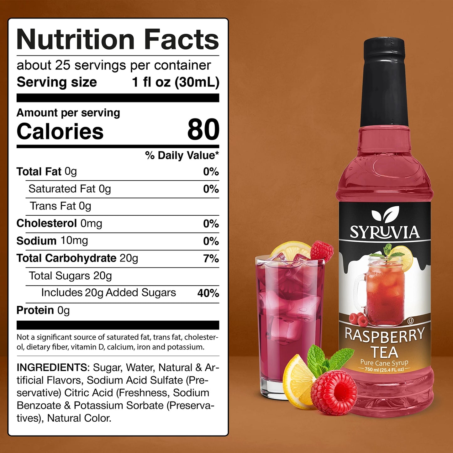 Raspberry Tea Syrup Syruvia