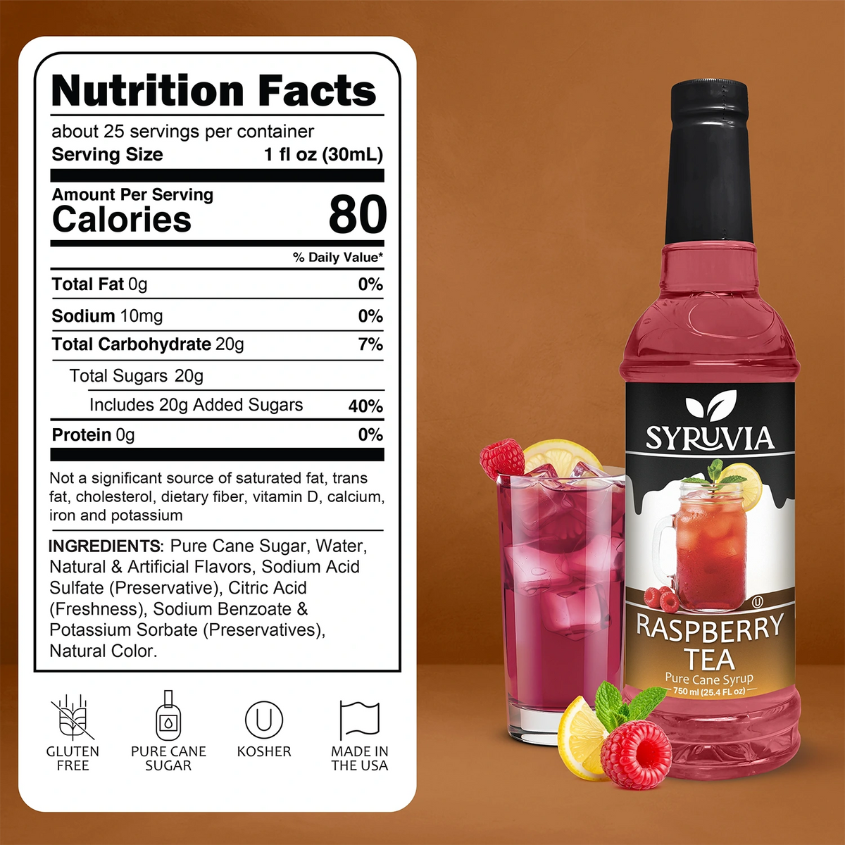 Raspberry Tea Syrup Syruvia