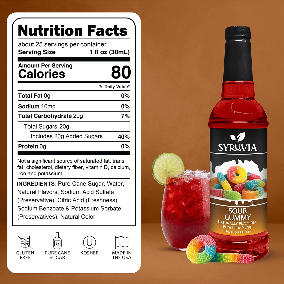 Sour Gummy Syrup Syruvia