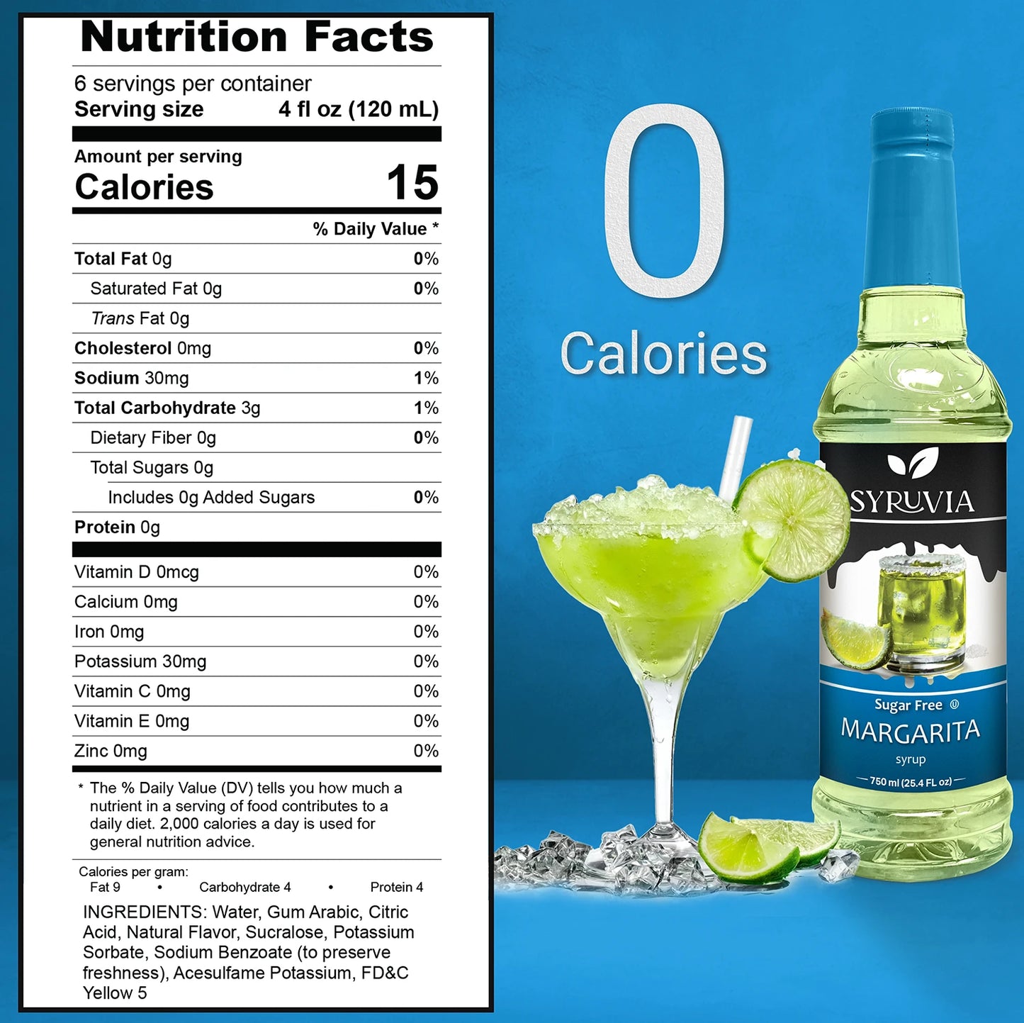Sugar free margarita nutrition facts