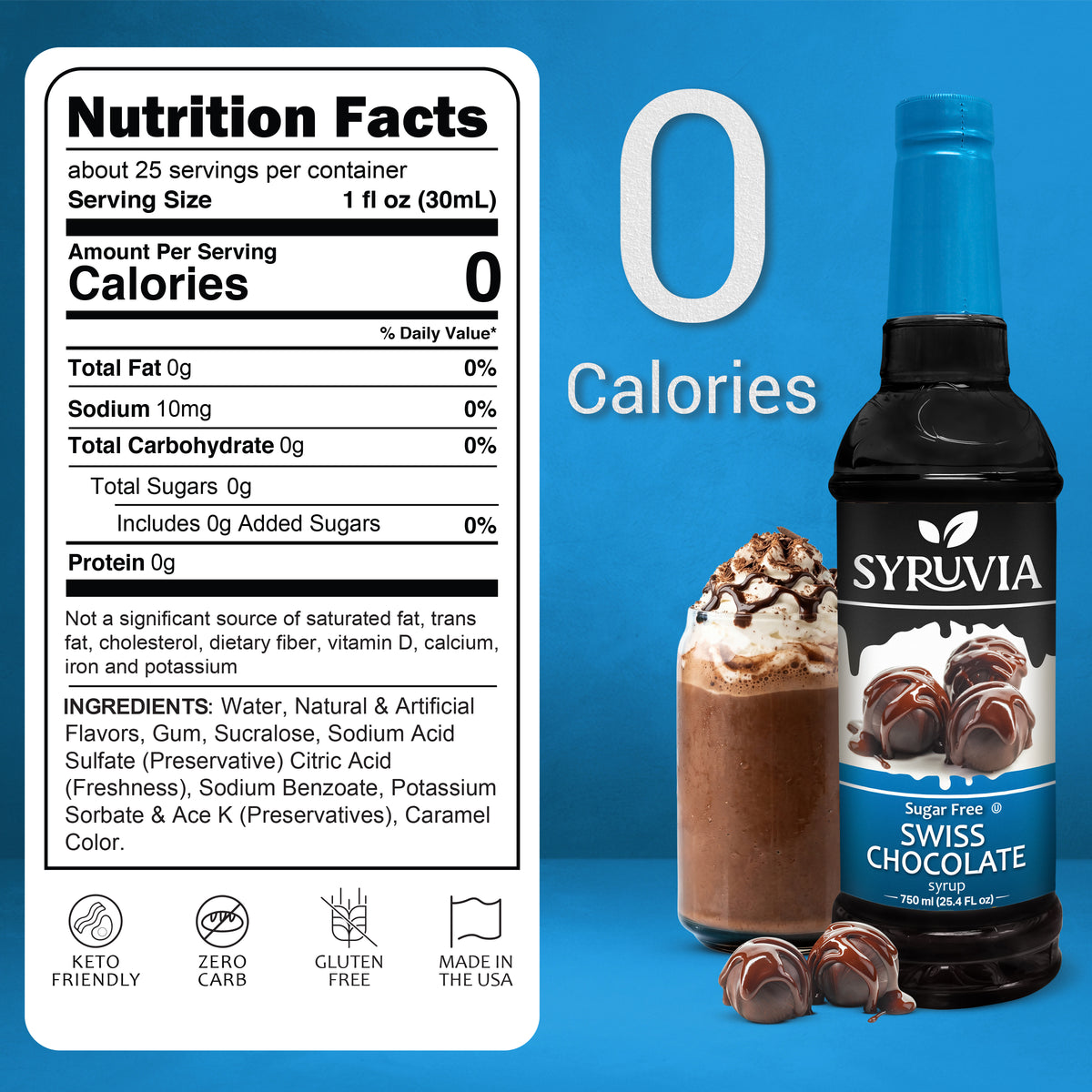 Sugar-Free Swiss Chocolate Syrup Syruvia