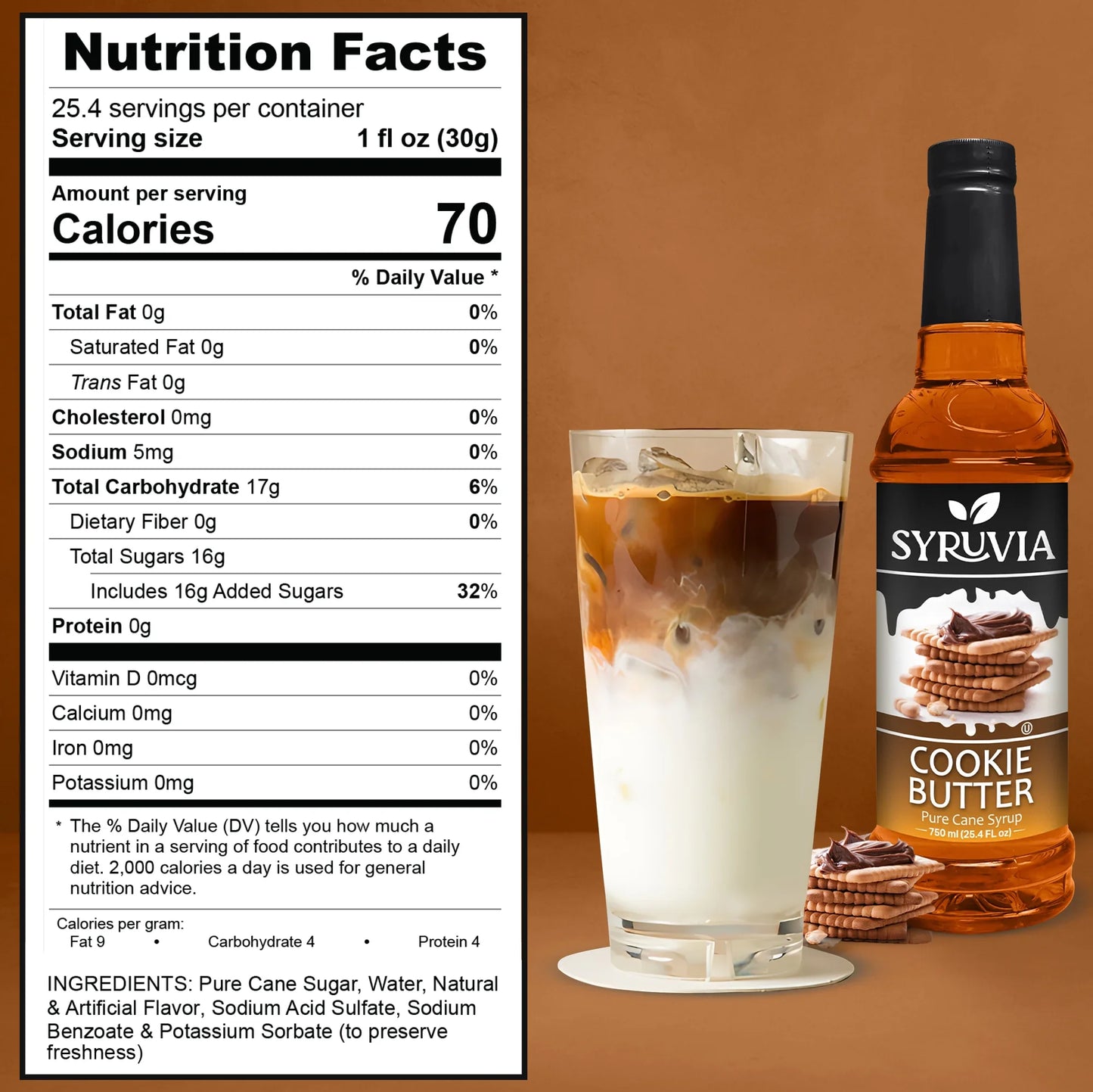 Syruvia cookie butter syrup nutrition facts 