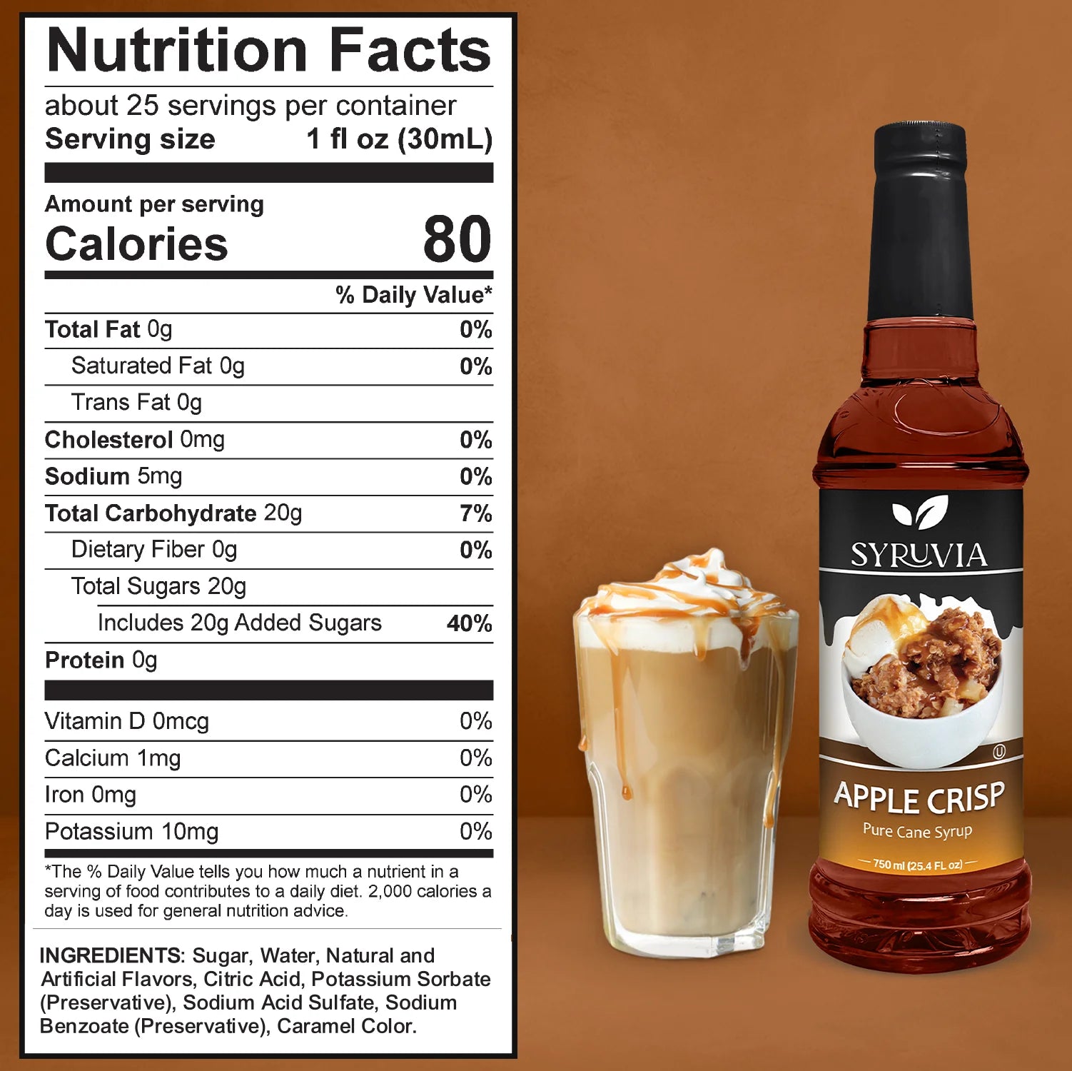 apple crisp syrup nutrition facts 