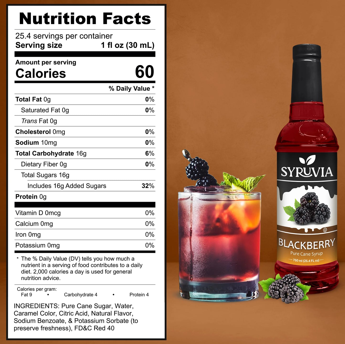 blackberry syrup nutrition facts