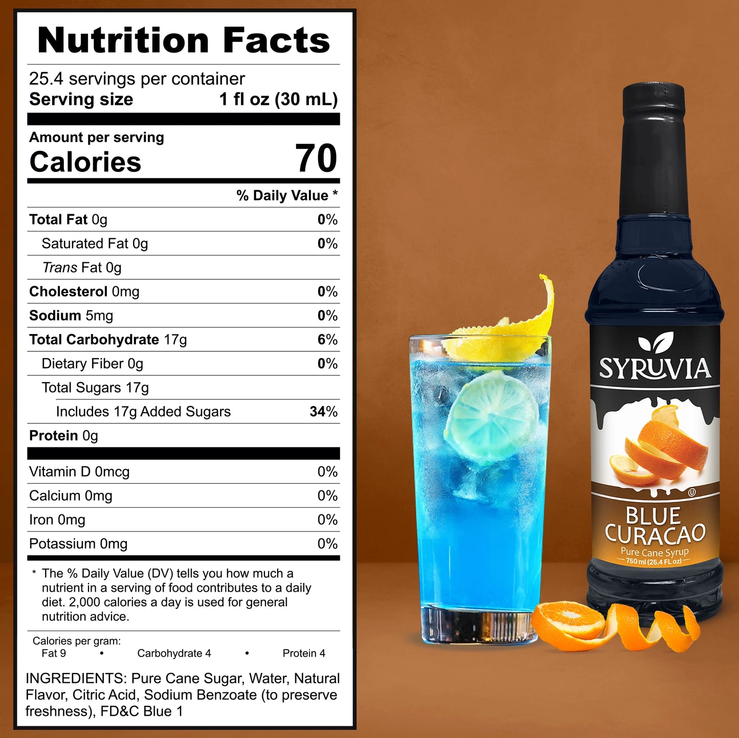 blue curacao syrup nutrition facts