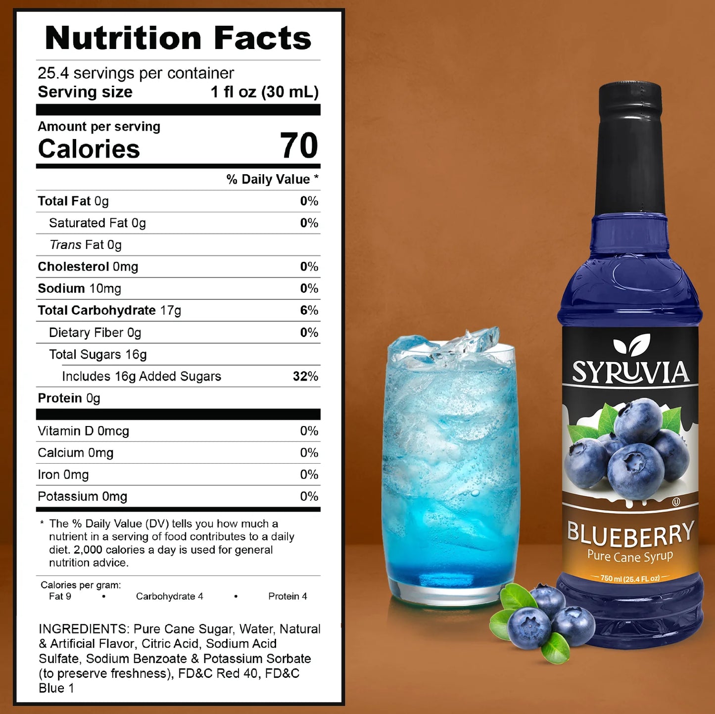 blueberry syrup nutrition facts 