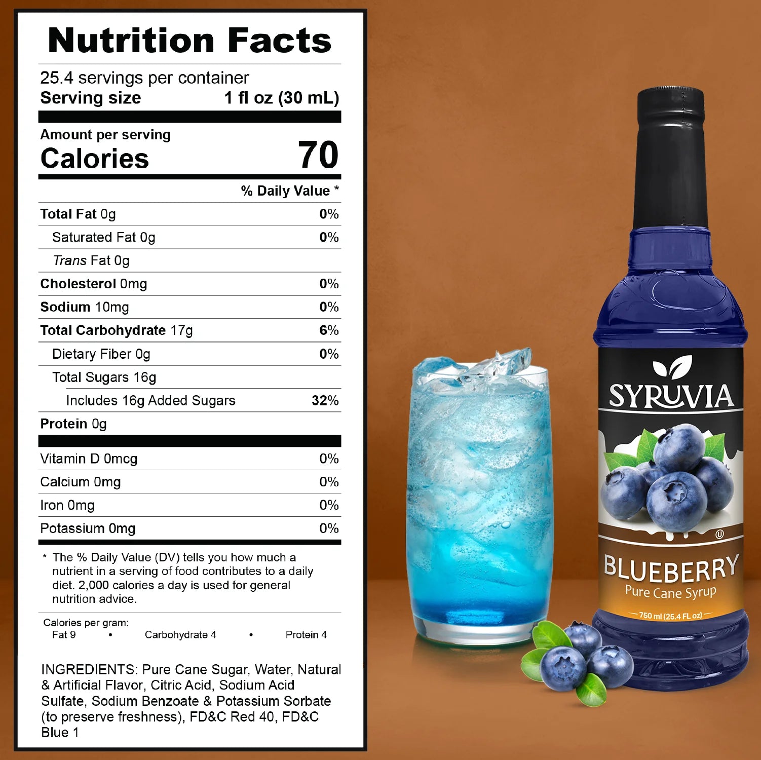 blueberry syrup nutrition facts 
