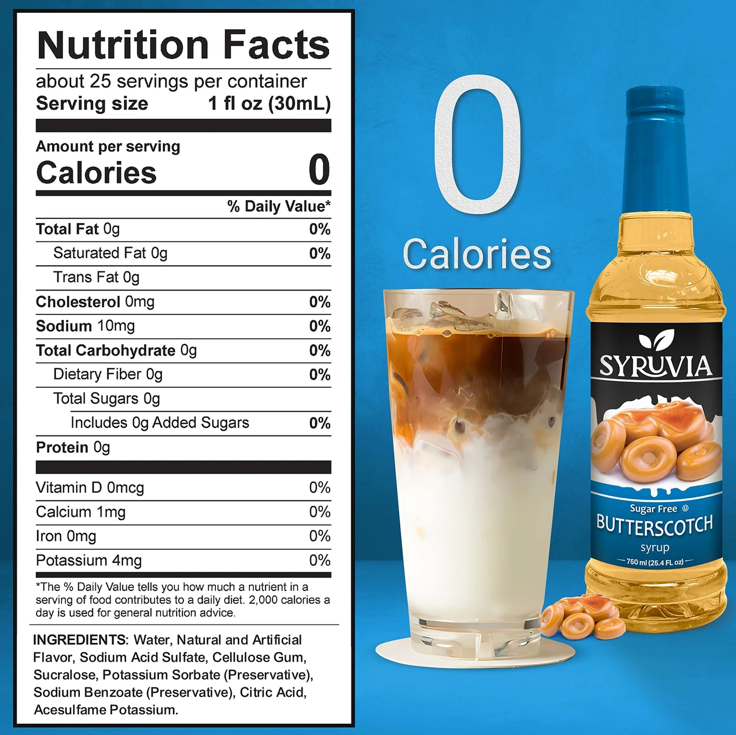 butterscotch syrup sugar free nutrition facts