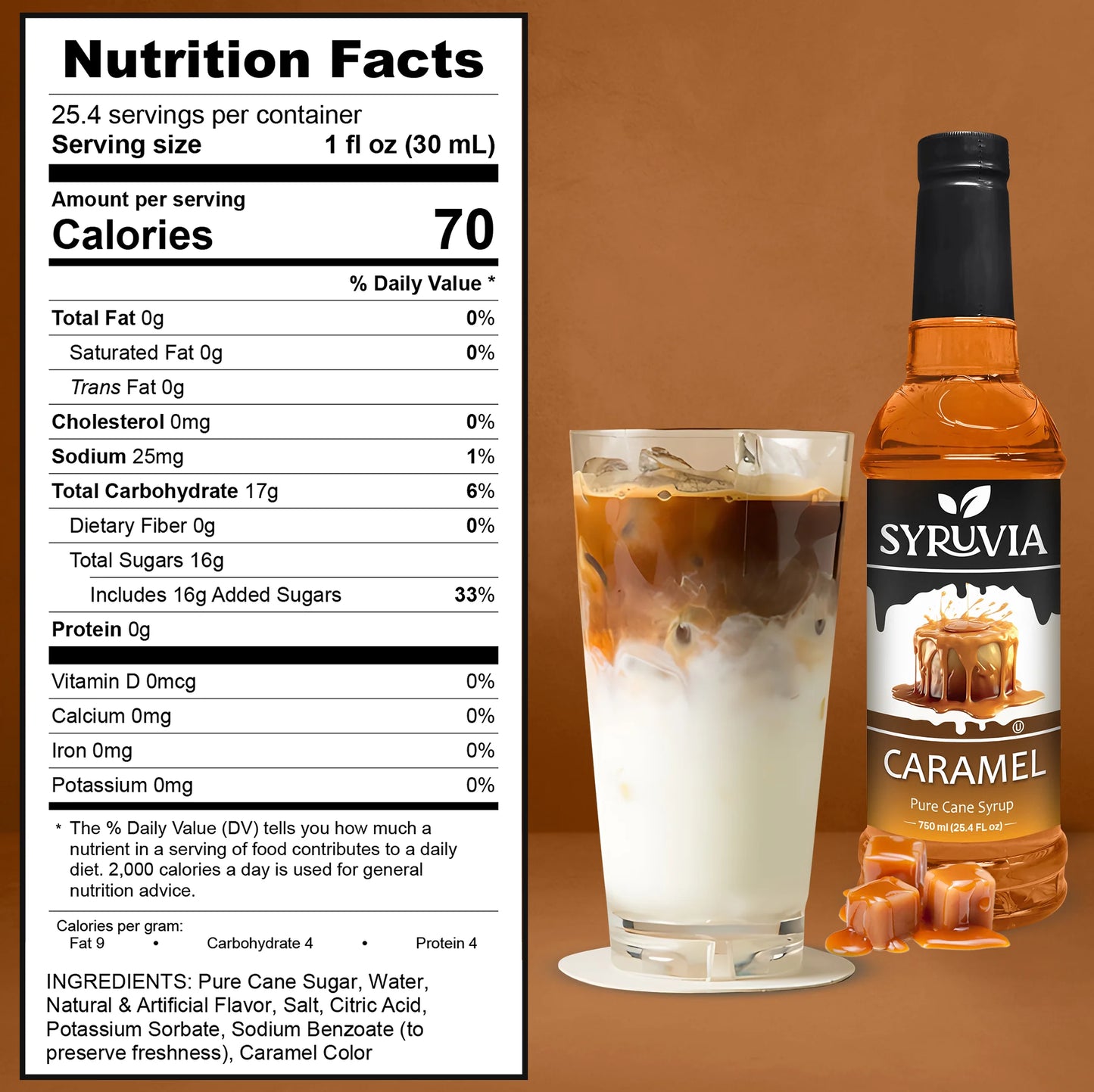 caramel syrup nutrition facts 
