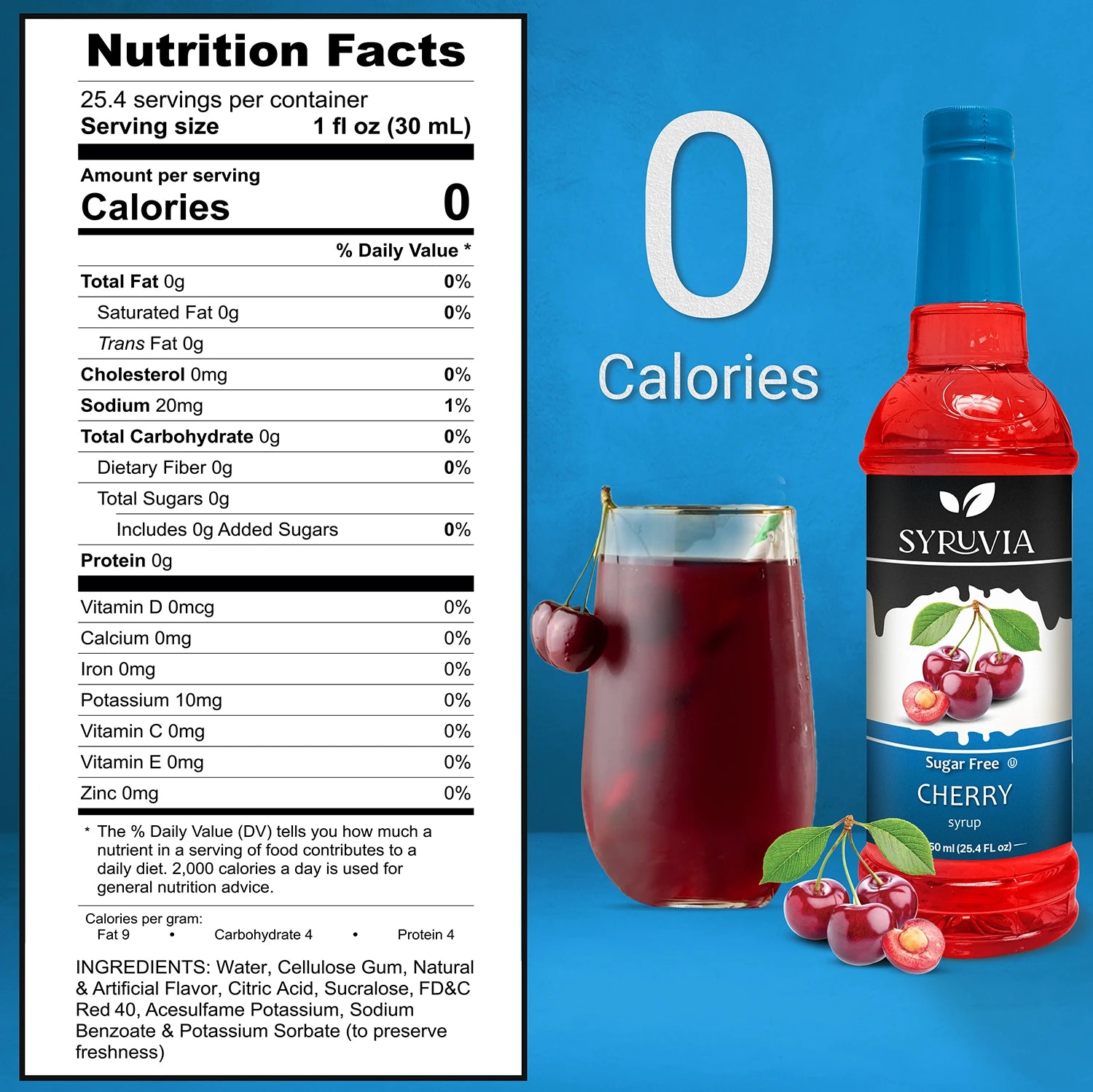 cherry coffee syrup sugar free nutrition facts