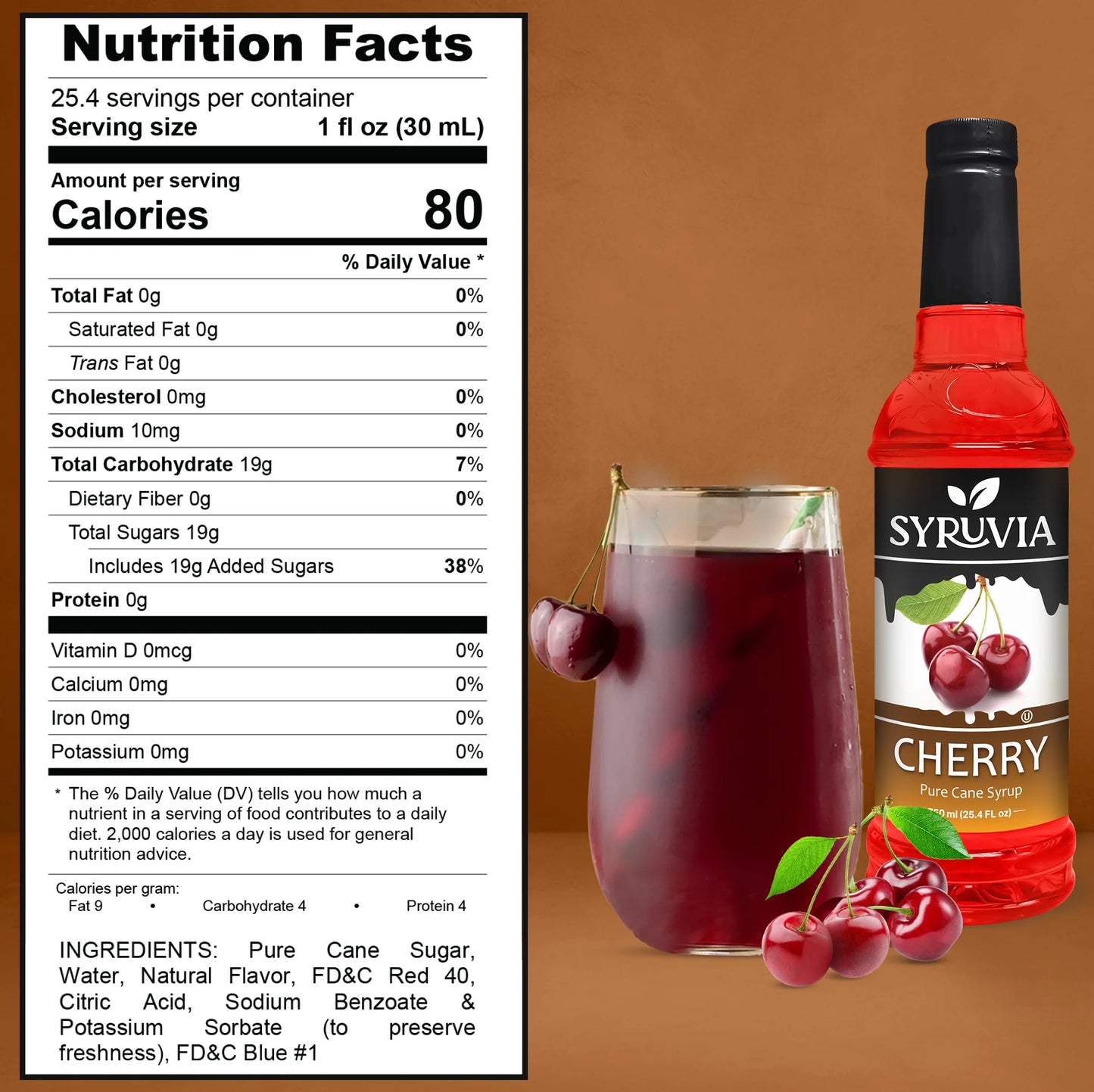 cherry syrup nutrition facts 