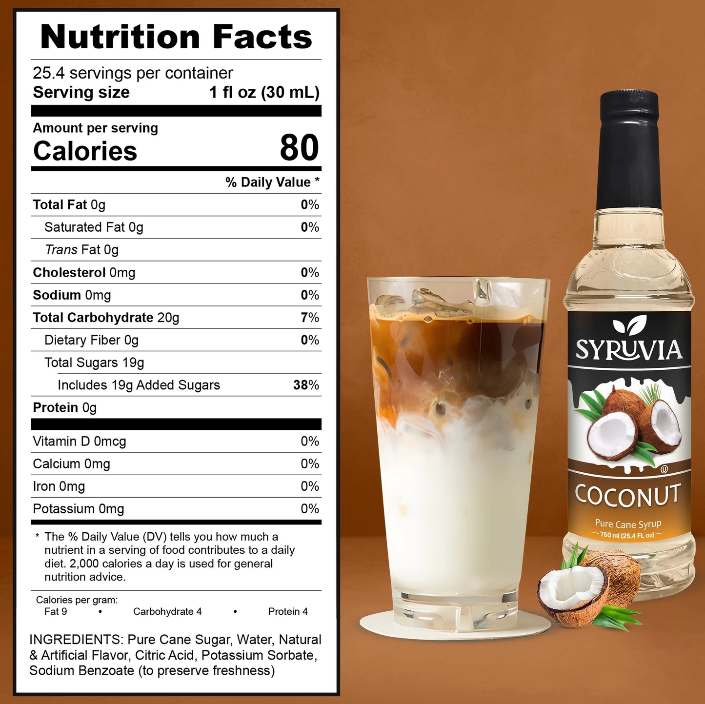 coconut syrup nutrition facts 