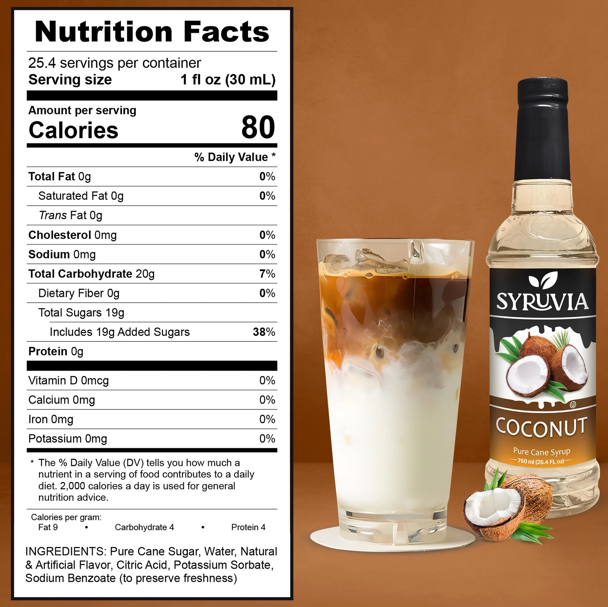 coconut syrup nutrition facts 