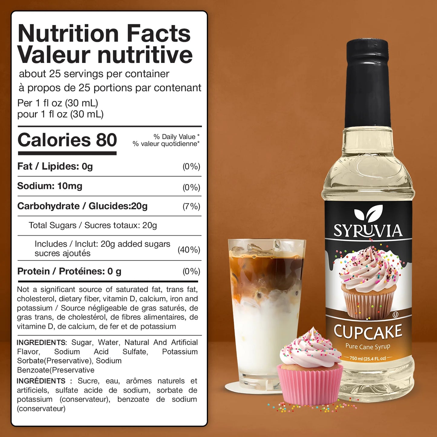 cupcake syrup nutrition facts 