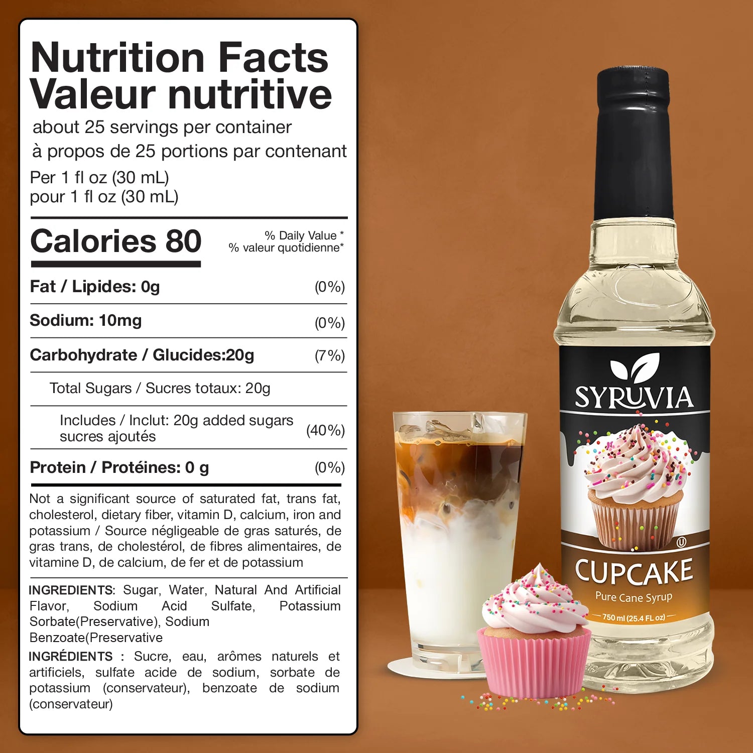 cupcake syrup nutrition facts 