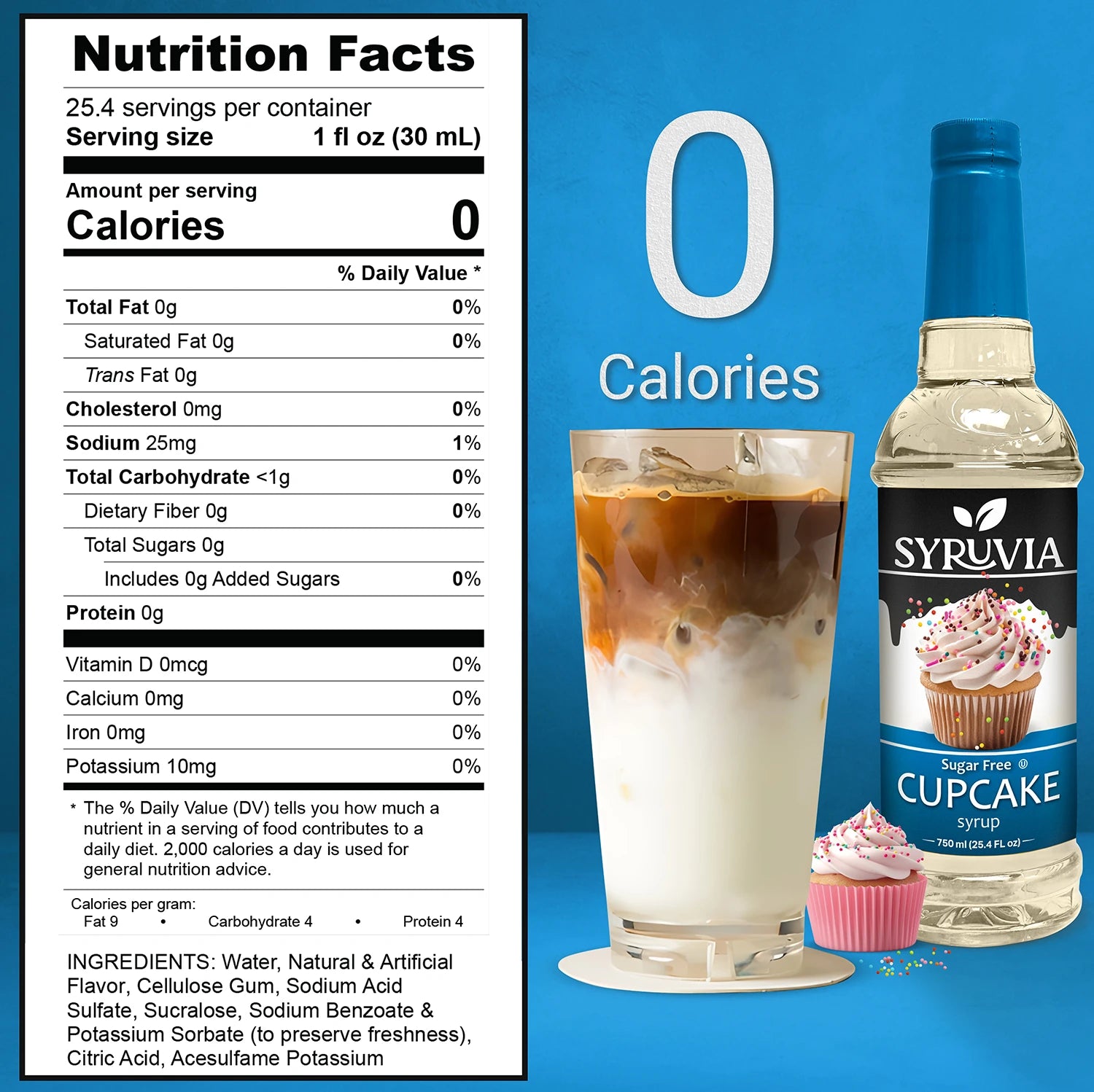 cupcake syrup sugar free nutrition facts